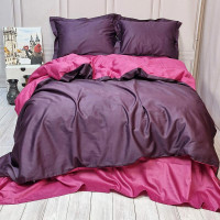 Постільна білизна ДУЕТ VIOLET FLOWER/BERRY Premium Сатин однотон MERISET - (560629)