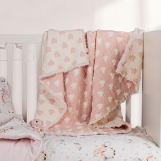 Муслінове покривало Saheser Baby 110х120 см з принтом сердець