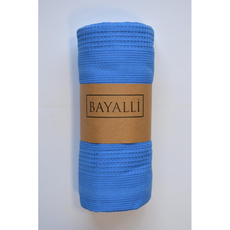 Покривало вафельне з бавовни Bayalli 200×230 см, синє