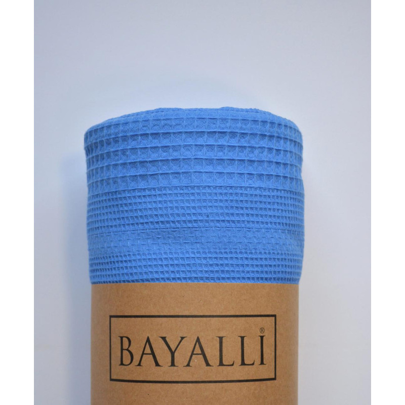 Покривало вафельне з бавовни Bayalli 200×230 см, синє