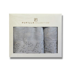 Набір махрових рушників Pupilla Talia V-2 Mavi, 50×90 і 70×140 см, 2 шт.