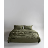 Комплект постільної білизни Limasso Stonewashed Ranforce Capulet Olive, євро 200×220 см