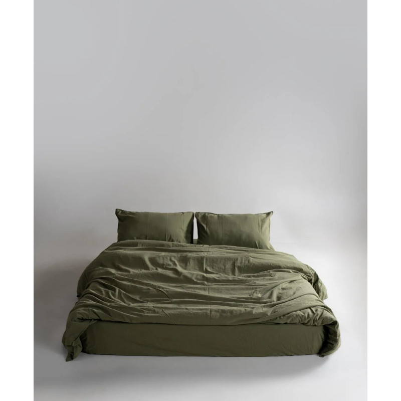 Комплект постільної білизни Limasso Stonewashed Ranforce Capulet Olive, євро 200×220 см