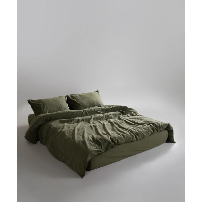 Комплект постільної білизни Limasso Stonewashed Ranforce Capulet Olive, євро 200×220 см