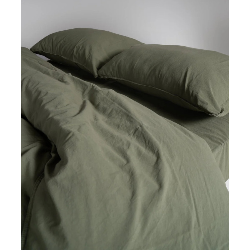 Комплект постільної білизни Limasso Stonewashed Ranforce Capulet Olive, євро 200×220 см