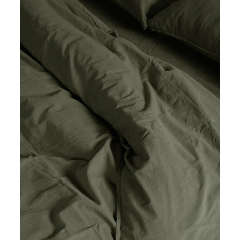 Комплект постільної білизни Limasso Stonewashed Ranforce Capulet Olive, євро 200×220 см