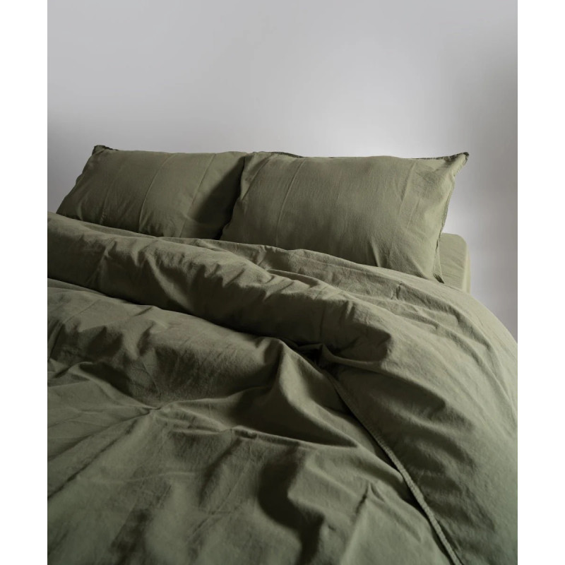 Комплект постільної білизни Limasso Stonewashed Ranforce Capulet Olive, євро 200×220 см