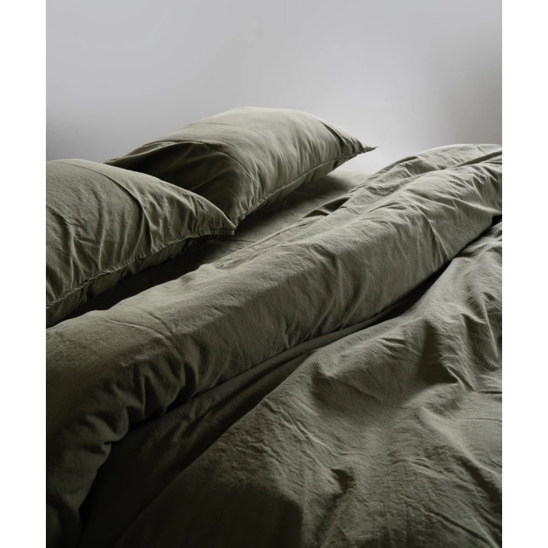 Комплект постільної білизни Limasso Stonewashed Ranforce Capulet Olive, євро 200×220 см