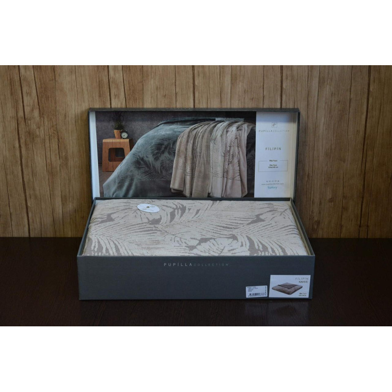 Махрове покривало Pupilla Filipin Kahve, 220 × 240 см