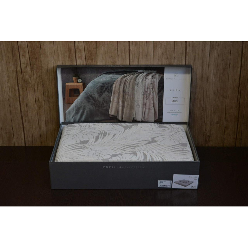 Махрове покривало Pupilla Filipin Bej 220×240 см, бежеве
