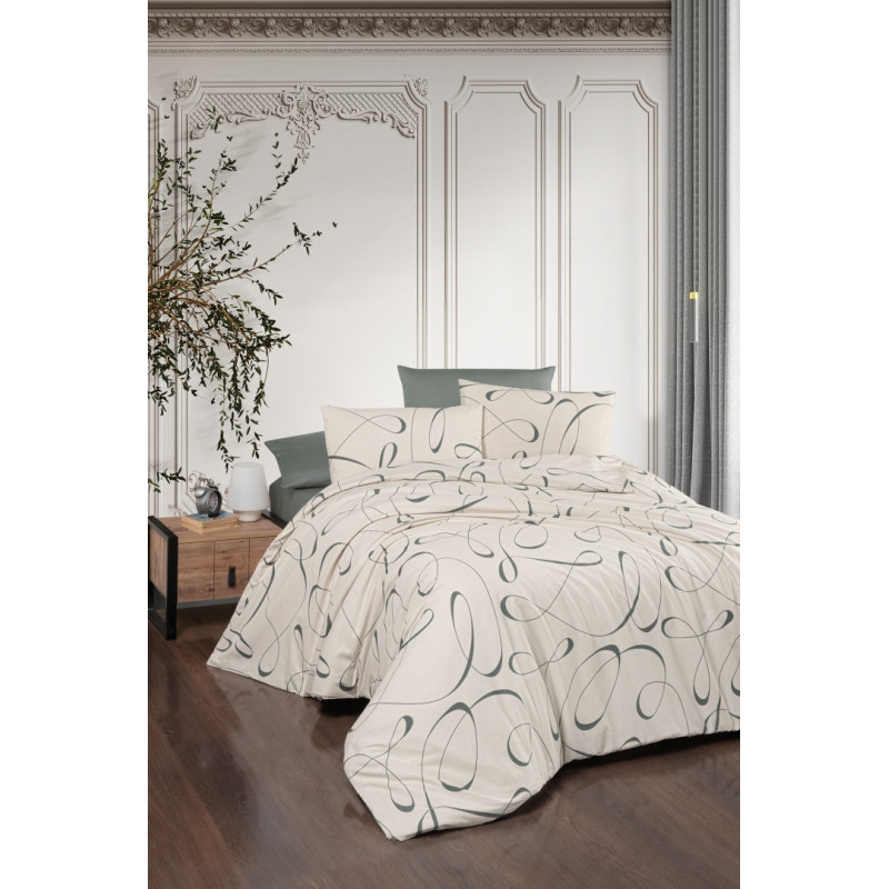 Постільна білизна First Choice Ranforce Alfeo Moonmist, євро, 200×220 см