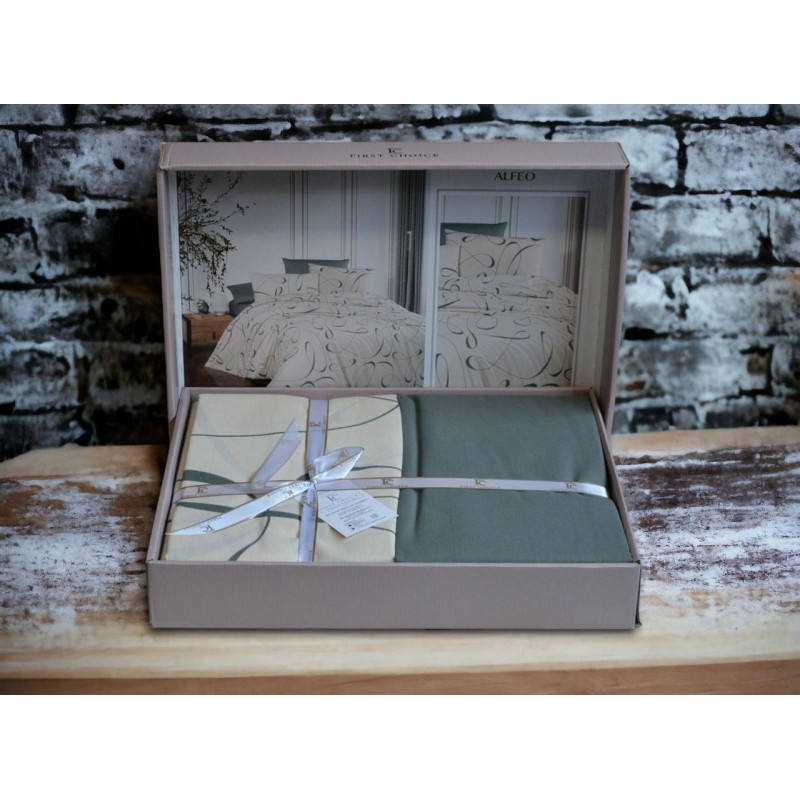 Постільна білизна First Choice Ranforce Alfeo Moonmist, євро, 200×220 см