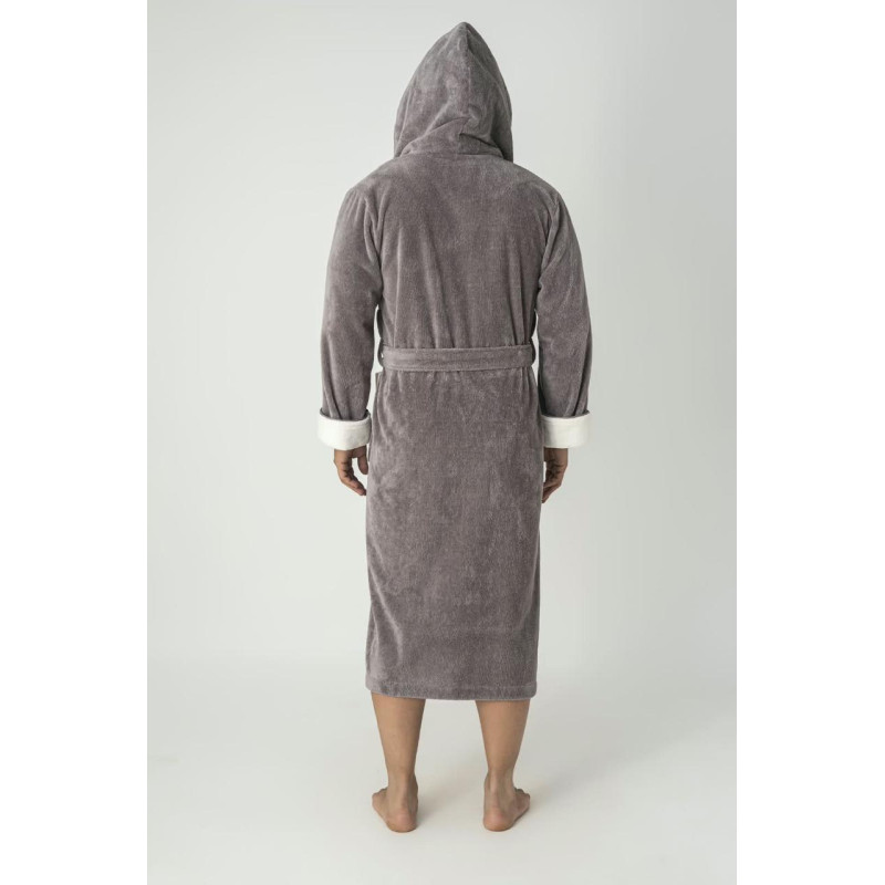 Чоловічий велюровий халат Nusa 1525 з капюшоном, 3XL Tas, бежевий