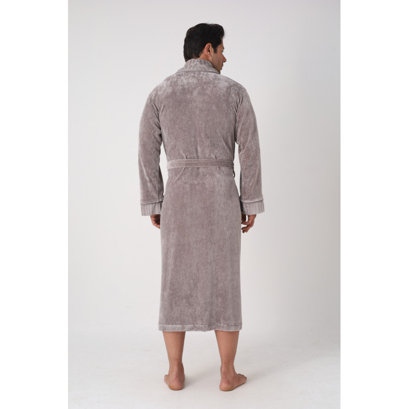 Мужской велюровый халат Nusa 26690, XL, Taupe