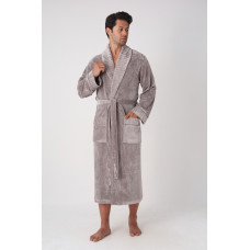 Чоловічий велюровий халат Nusa 26690, 4XL, Taupe