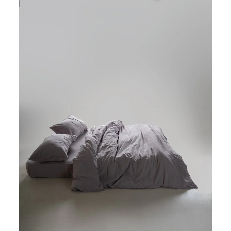 Комплект постільної білизни Limasso Stonewashed Ranforce, полуторний, 100% бавовна, сірий
