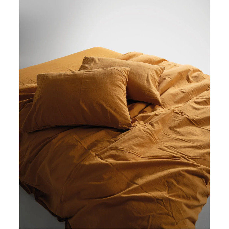 Комплект постільної білизни Limasso Stonewashed Ranforce, Євро, 200×220 см, гірчичний