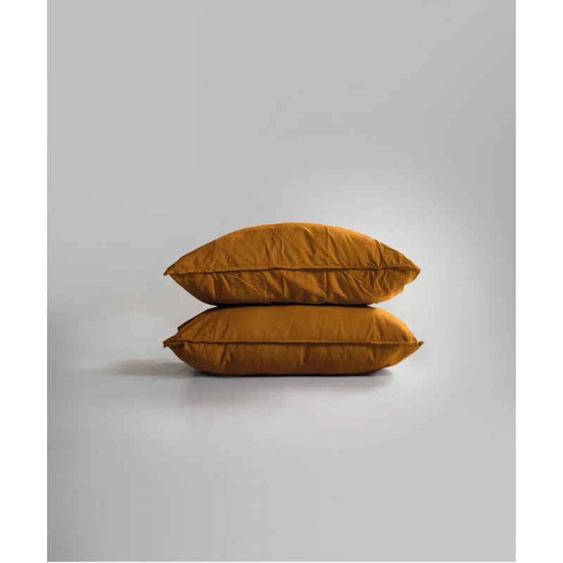 Комплект постільної білизни Limasso Stonewashed Ranforce, Євро, 200×220 см, гірчичний