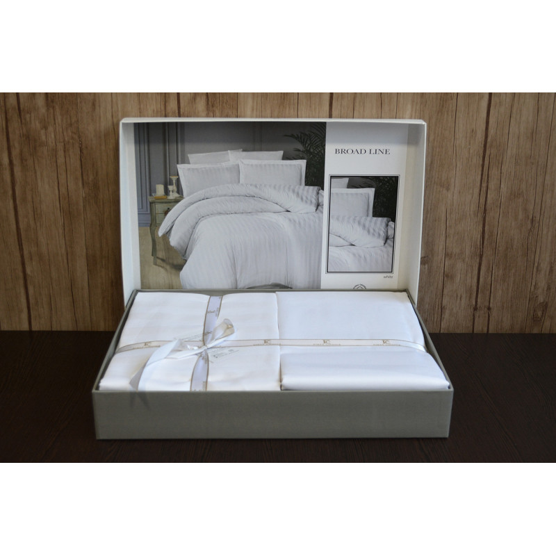 Постельное белье First Choice Cotton Satin семейный 160х220 Broad Line White