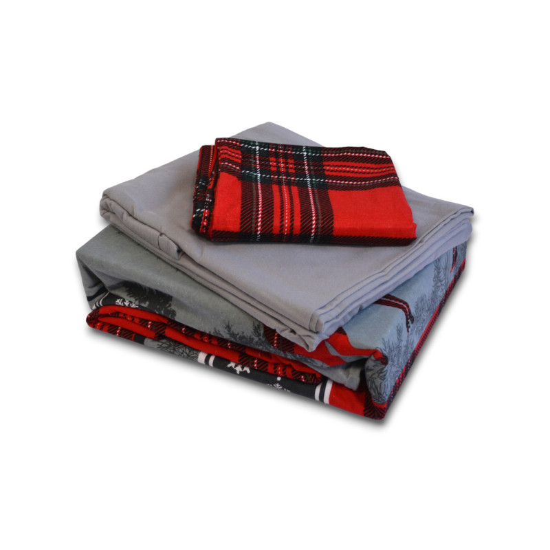Комплект постільної білизни First Choice Flanel Happiness Red Євро 200×220 см
