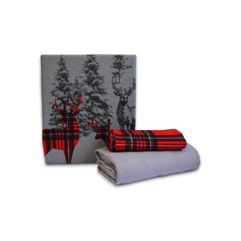 Комплект постільної білизни First Choice Flanel Happiness Red Євро 200×220 см