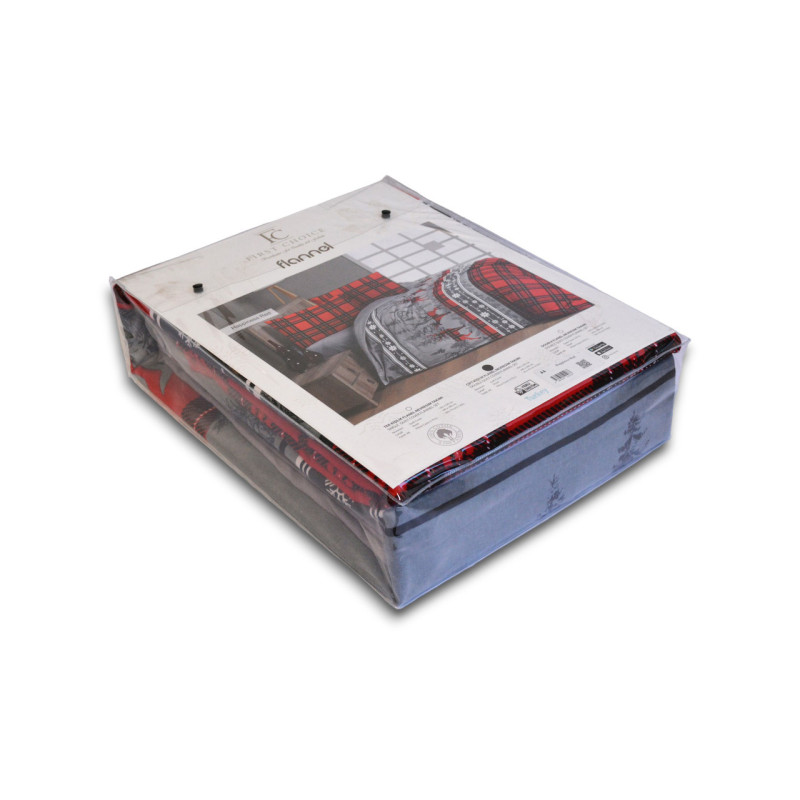 Комплект постільної білизни First Choice Flanel Happiness Red полуторний 160×220 см