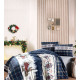 Комплект постільної білизни First Choice Flanel Nature Navy Blue полуторний 160×220 см