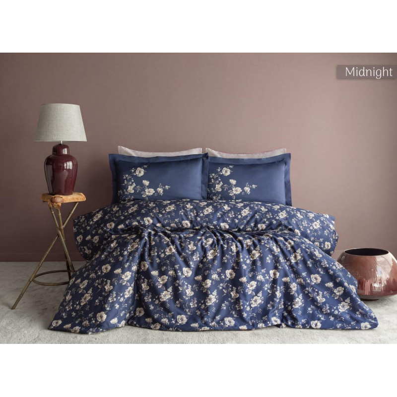 Комплект постільної білизни Pupilla Digital Satin KR41691 Євро 200х220 см Midnight