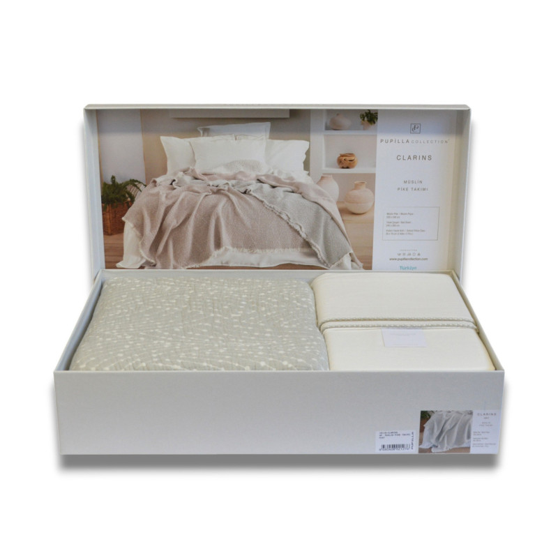 Комплект постільної білизни з покривалом Pupilla Clarins KR41708 Євро, м’ятний