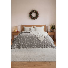 Покривало Saheser Merry муслінове новорічне 240х260 см, Light Grey
