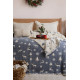 Покривало Saheser Merry муслінове новорічне 240х260 см, Navy Blue