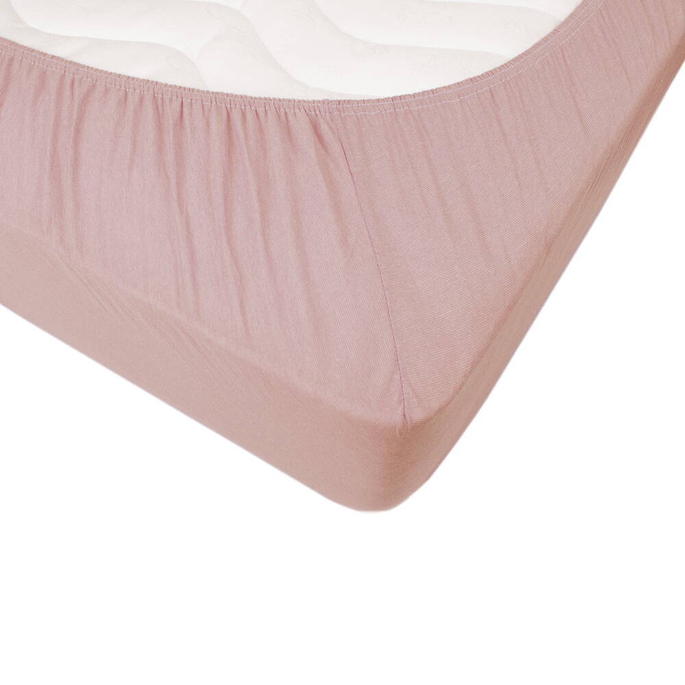 Простирадло трикотажне на резинці Iris Home - Пудровий 160*200+25