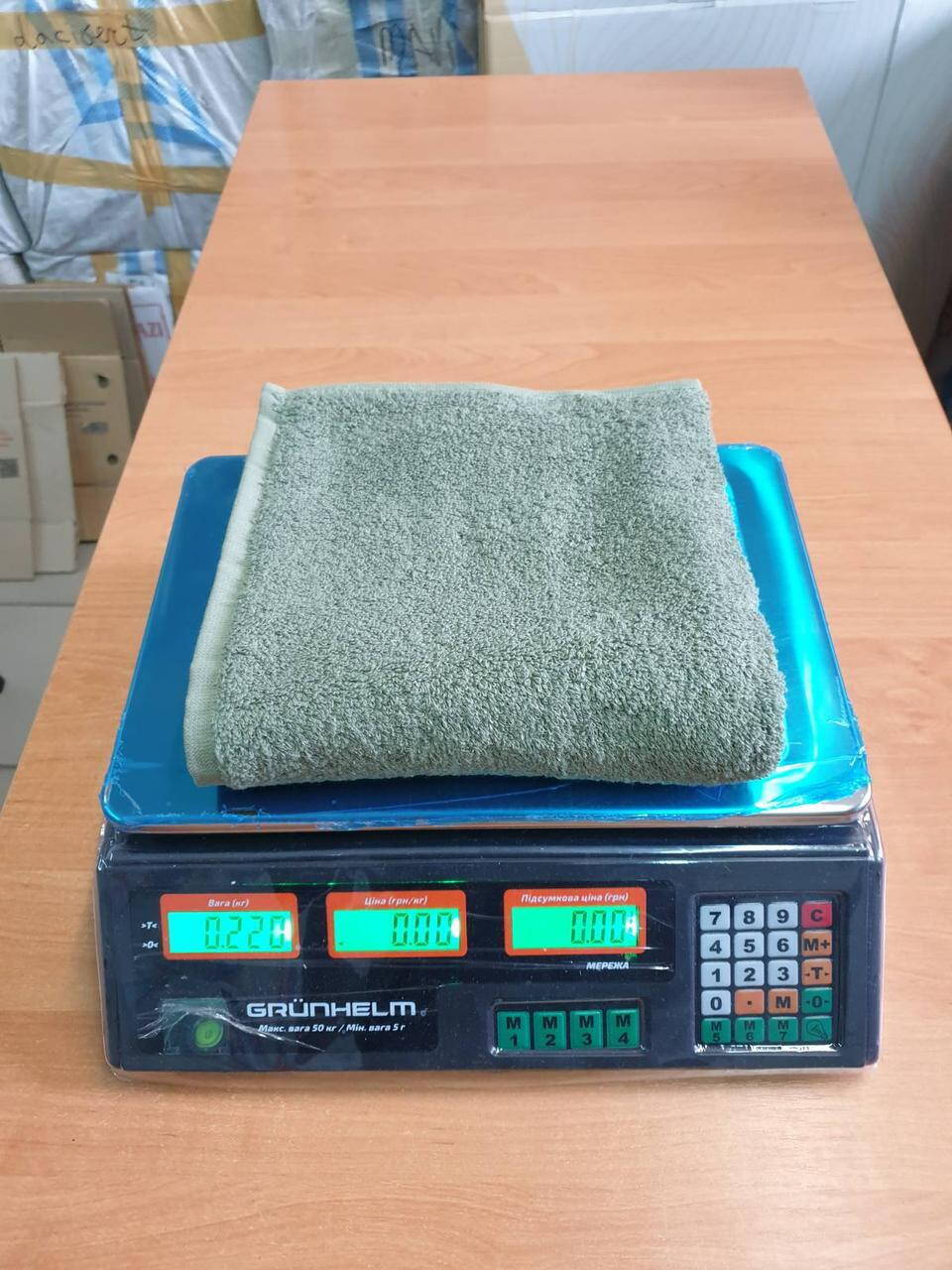 Рушники махрові бавовна 50х90 (1 шт.) 480 г/м2, TM Zeron, Туреччина ОЛИВКОВИЙ