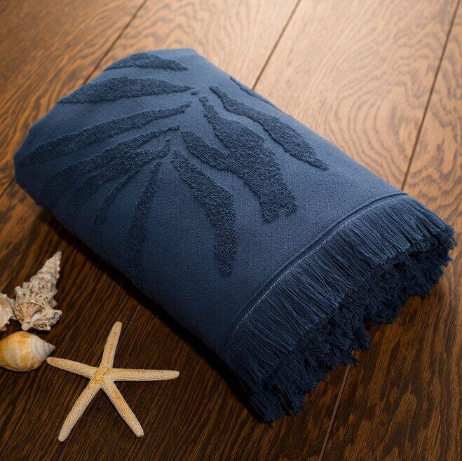 Рушник пляжний жакардовий SoundSleep Hawaii темно-синій 100х150 см