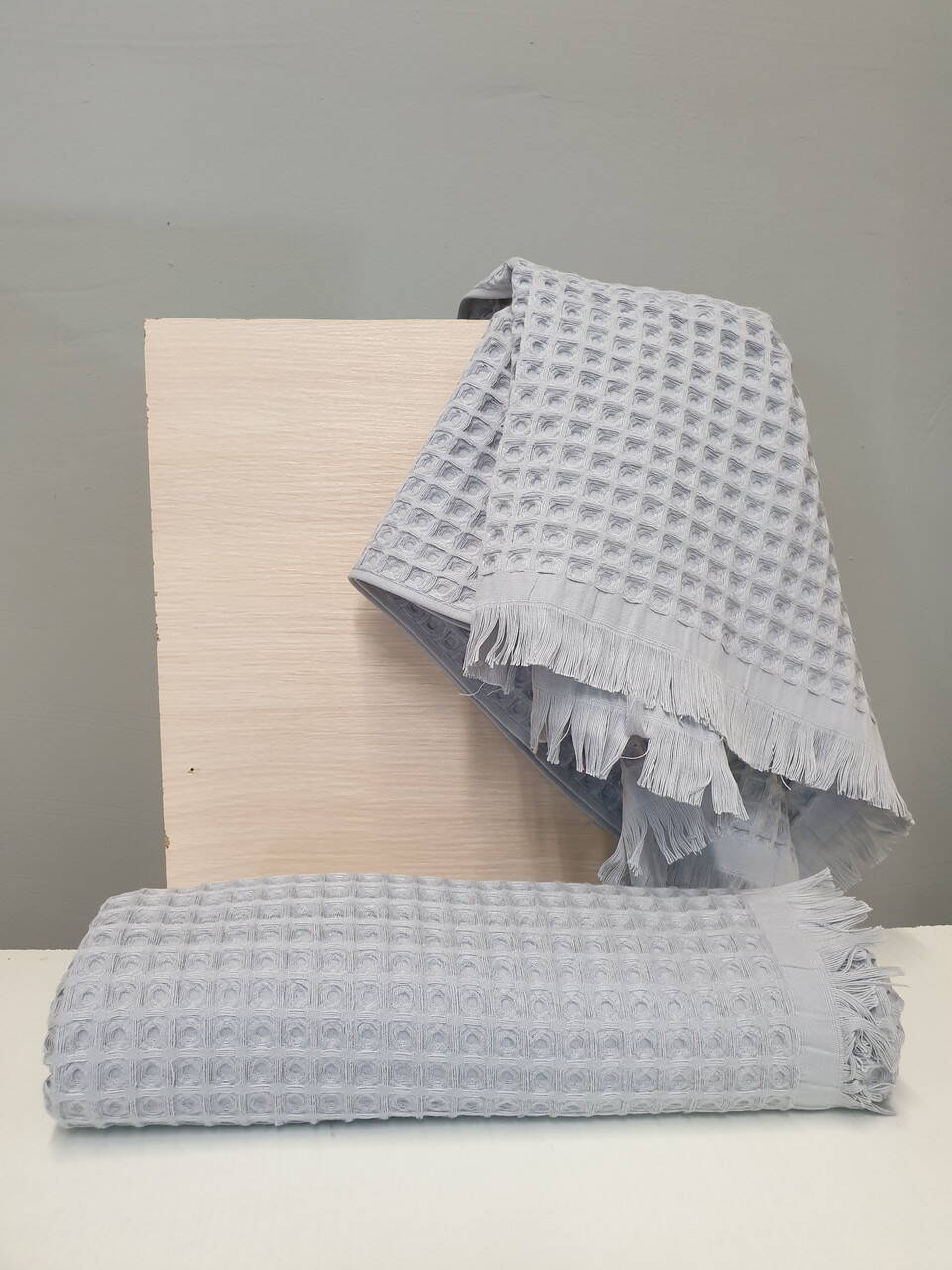 Набір вафельних рушників 50*90 (1 шт.) та 75*150 (1 шт.) щільність 400 г/м2 TM ZERON Gri