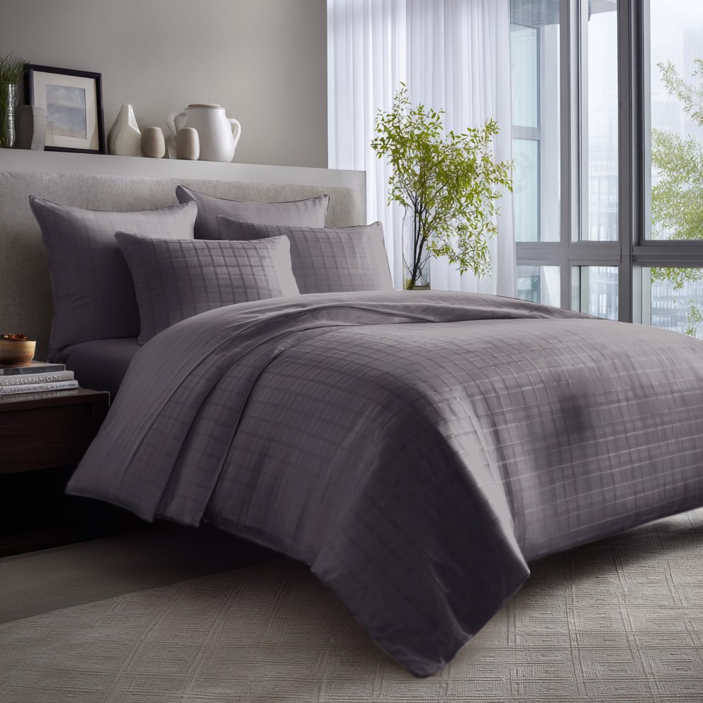 Комплект постільної білизни SoundSleep Jacquard Delicacy Graphite сатин-жаккард Сімейний 160х215 см графіт (2800005074611)