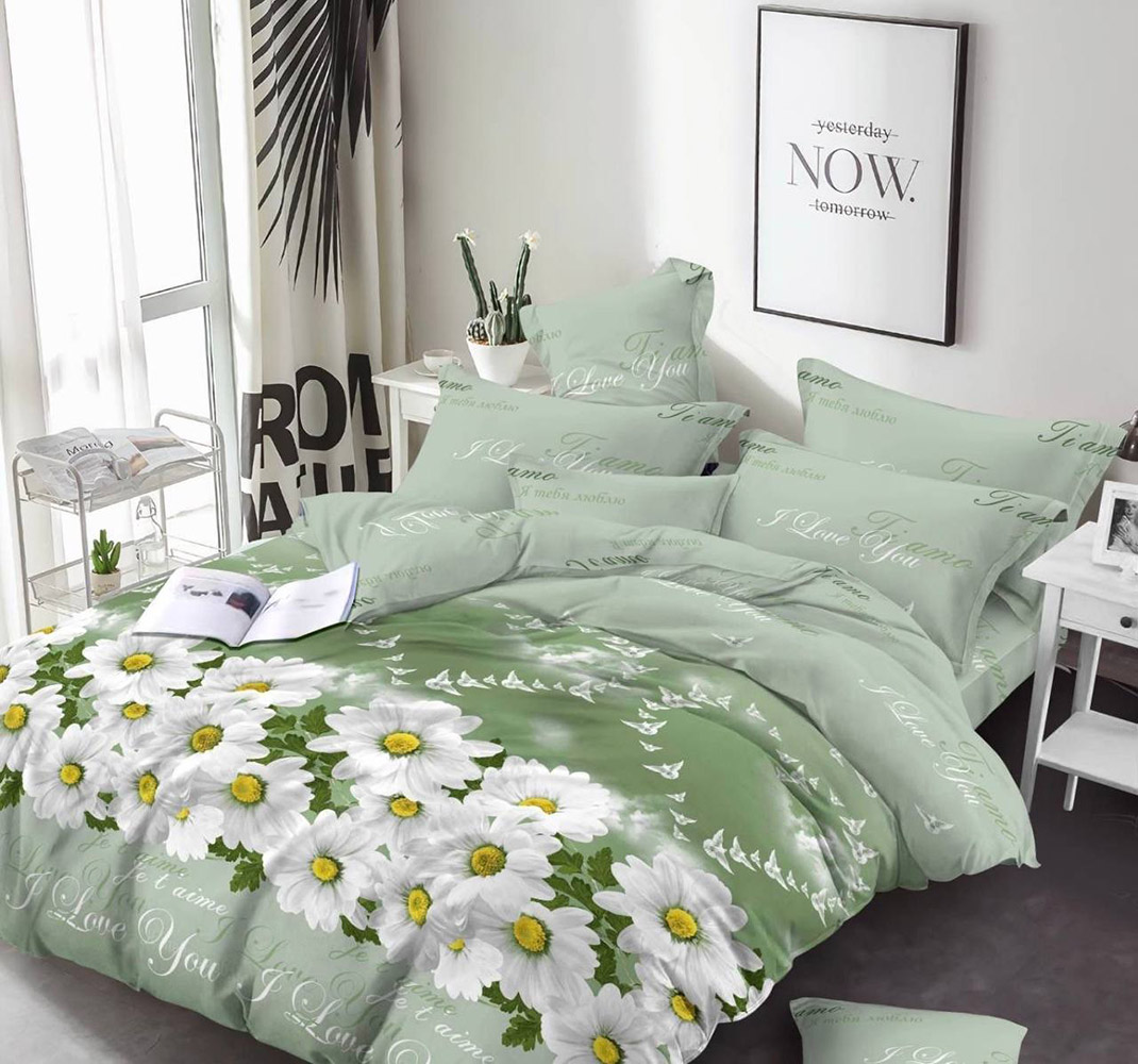 Комплект постільної білизни SoundSleep Romance Green бязь-голд односпальний 143х210 см (2800005191950)