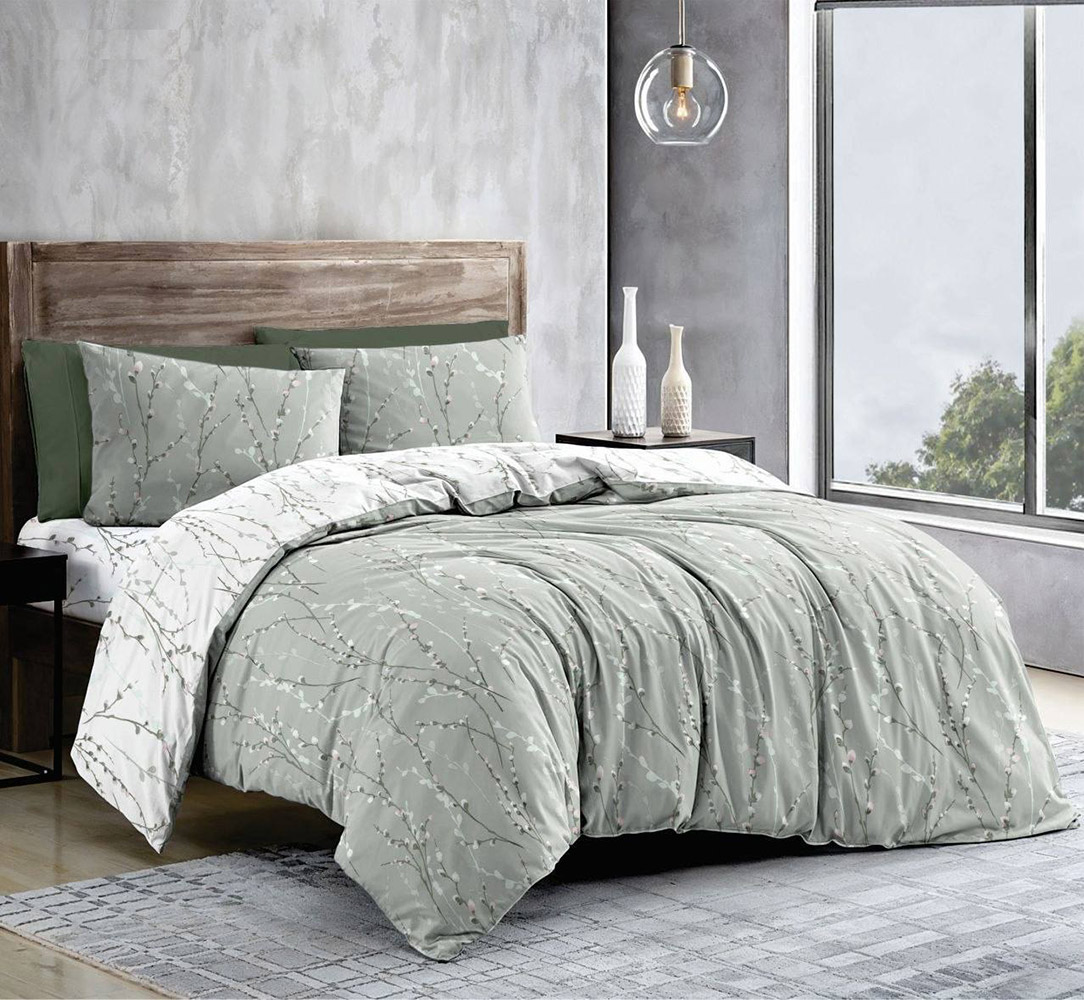 Комплект постільної білизни SoundSleep Branch Olive бязь-голд односпальний 145х215 см (2800005185676)