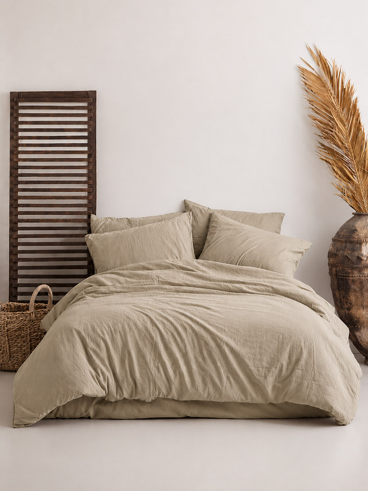 Комплект постільної білизни SoundSleep Stonewashed Ephesus Oxford tan Євро 200×220 см (2800005241440)