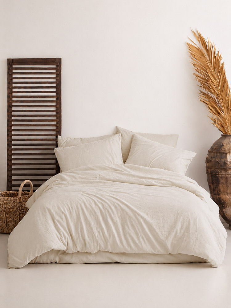 Комплект постільної білизни SoundSleep Stonewashed Ephesus natural cream Євро 200×220 см (2800005241457)