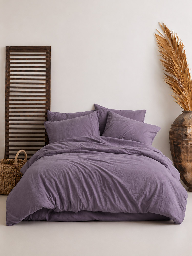 Комплект постільної білизни SoundSleep Stonewashed Ephesus natural violet Євро 200×220 см (2800005241488)