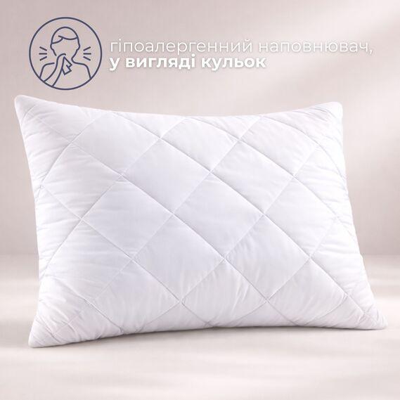 Подушка гіпоалергенна Bluyellow Home 50х70 см зі стьобаним чохлом на блискавці, регульована висота, OEKO-TEX