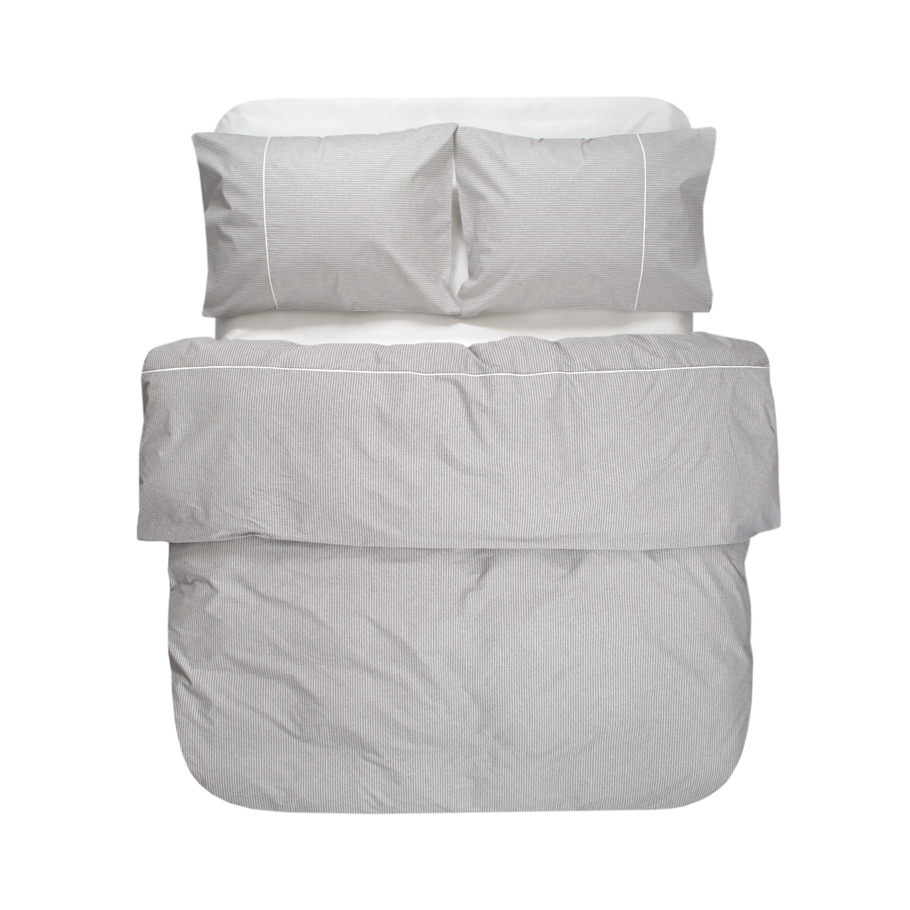 Постільна білизна Lotus Home Premium Percale Stripe євро, сіра, 100% бавовна