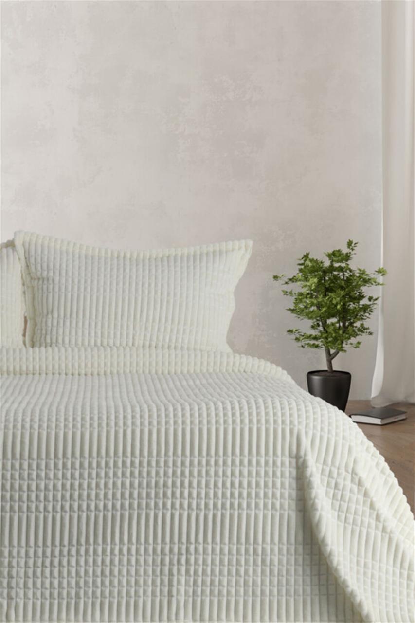 Покрывало с наволочками Merinos Modern Line 220×240 см. Кремовый
