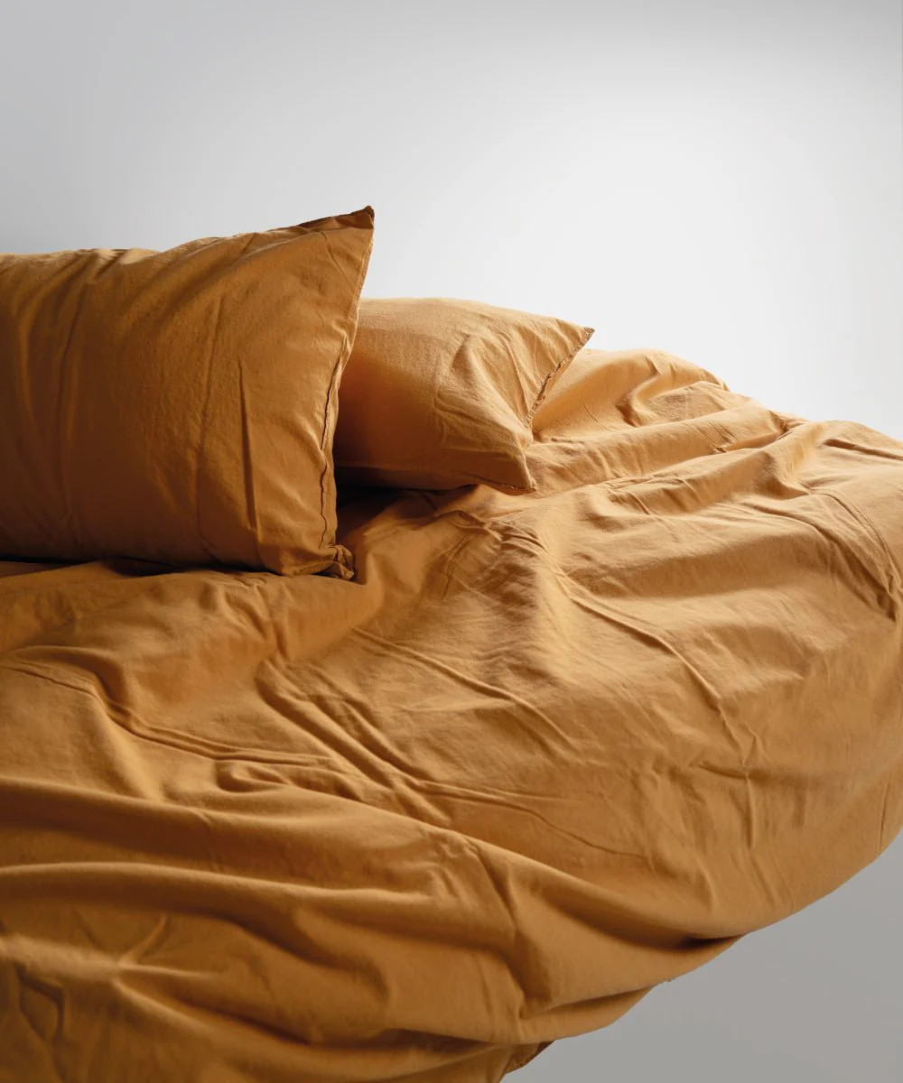 Постельное белье Limasso Stonewashed Ranforce 200 х 220 см Mustard