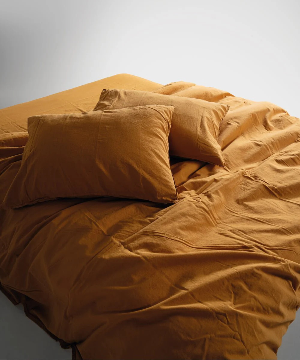 Постельное белье Limasso Stonewashed Ranforce 200 х 220 см Mustard