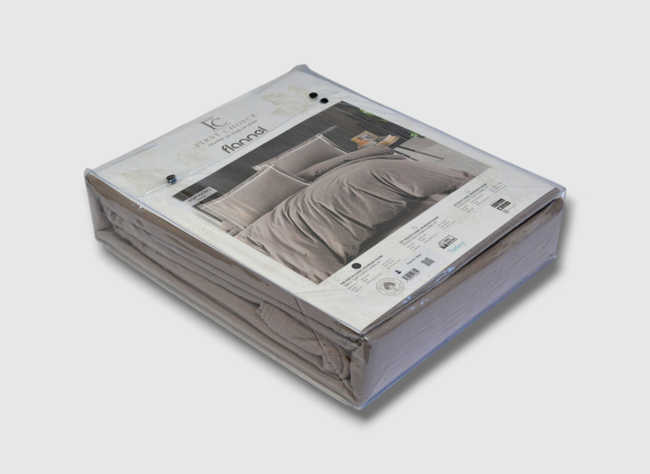 Комплект постельного белья First Choice Flanel 200×220 см Soprano Mink