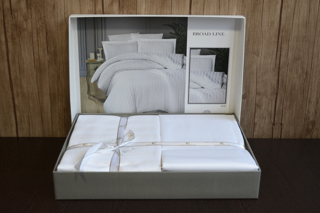 Постельное белье First Choice Cotton Satin семейный 160х220 Broad Line White