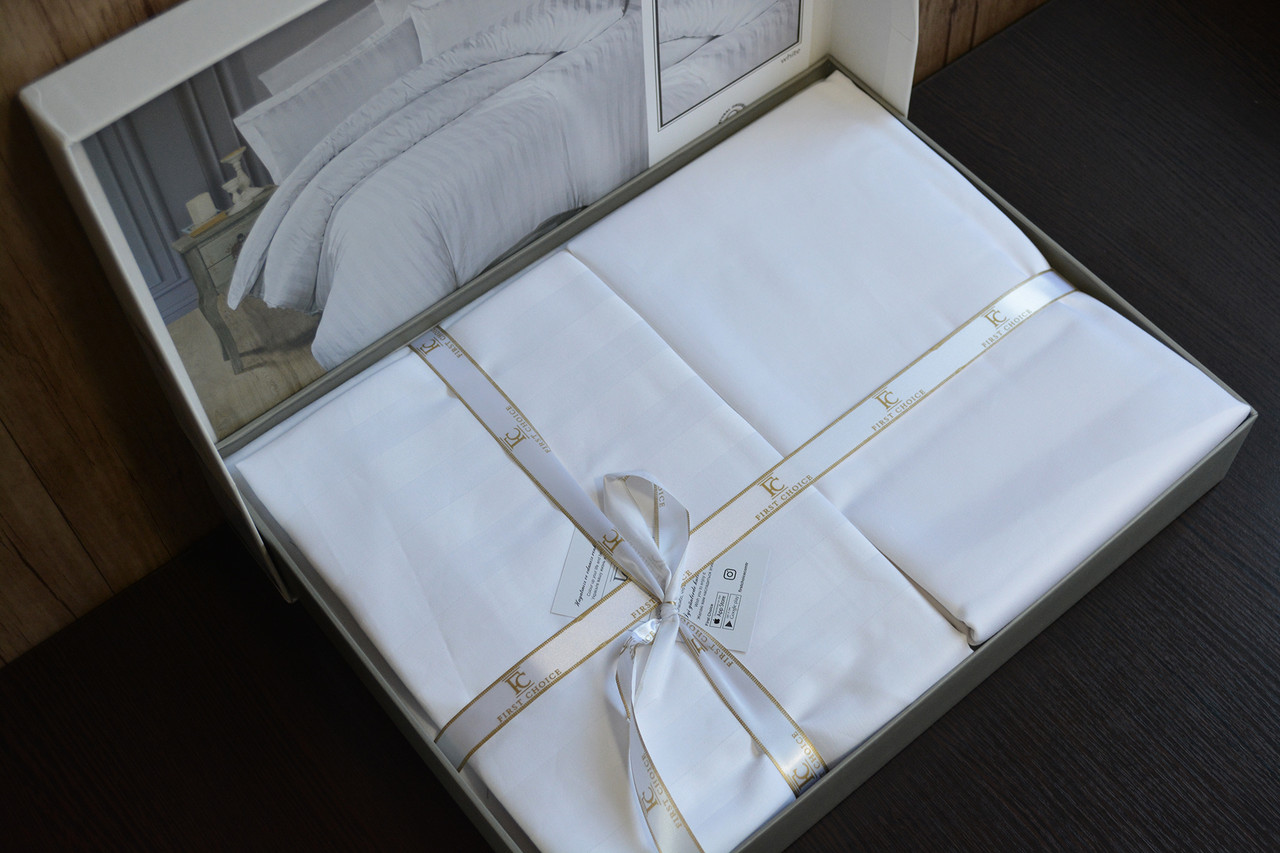 Постельное белье First Choice Cotton Satin семейный 160х220 Broad Line White