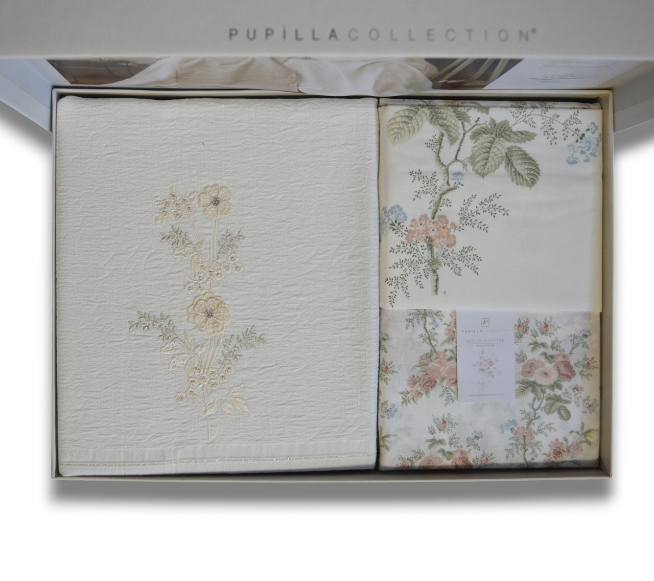 Комплект постельного белья с покрывалом Pupilla Elizabeth 220 x 240 см. Ekru